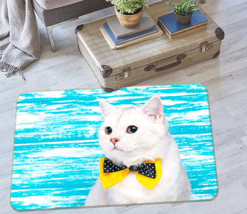 3D White Cat 37070 Non Slip Rug Mat