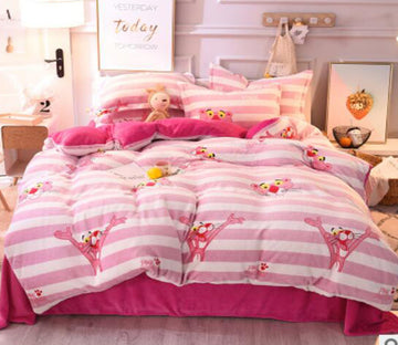 3D Pink Panther 14001 Bed Pillowcases Quilt