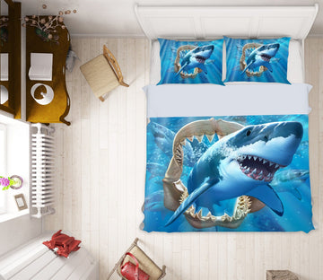 3D Great White Shark 2123 Jerry LoFaro bedding Bed Pillowcases Quilt Quiet Covers AJ Creativity Home 