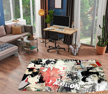 3D Eiffel Tower Woman 77179 Non Slip Rug Mat