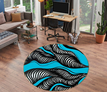 3D Black Vortex 8239 Jacqueline Reynoso Rug Round Non Slip Rug Mat