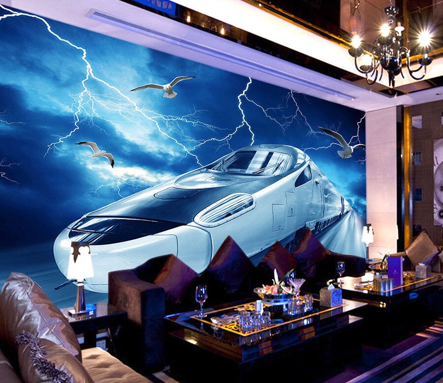 3D Lightning Ship WC085 Wall Murals Wallpaper AJ Wallpaper 2 