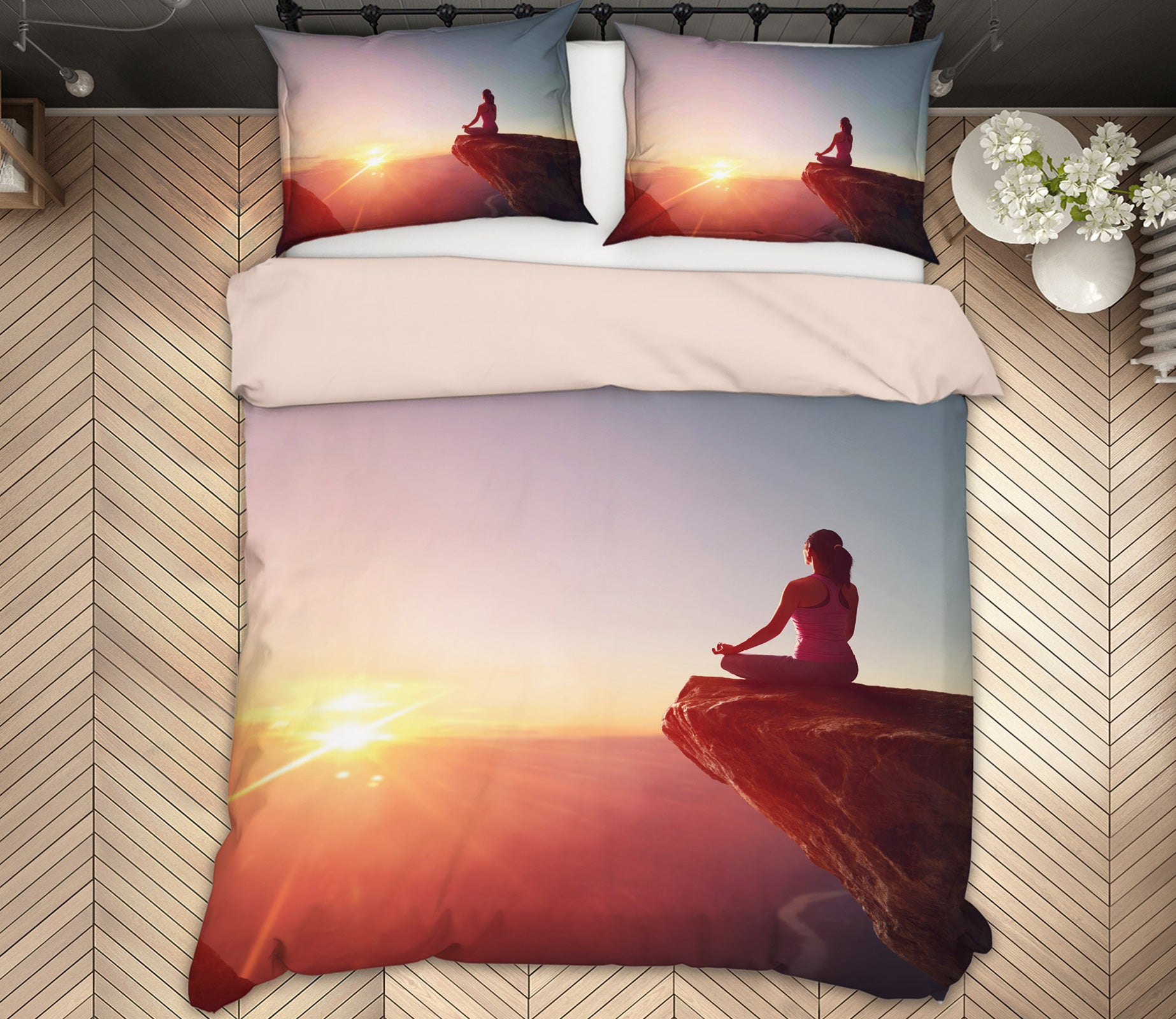 3D Cliff Yoga 14170 Bed Pillowcases Quilt