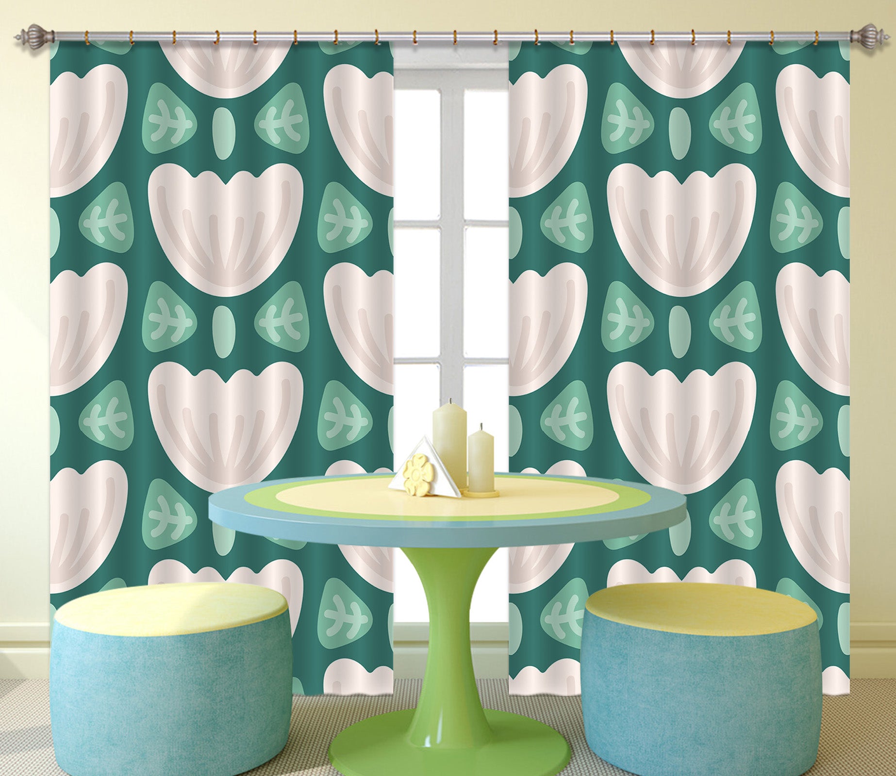 3D Pink Flower Pattern 11140 Kashmira Jayaprakash Curtain Curtains Drapes