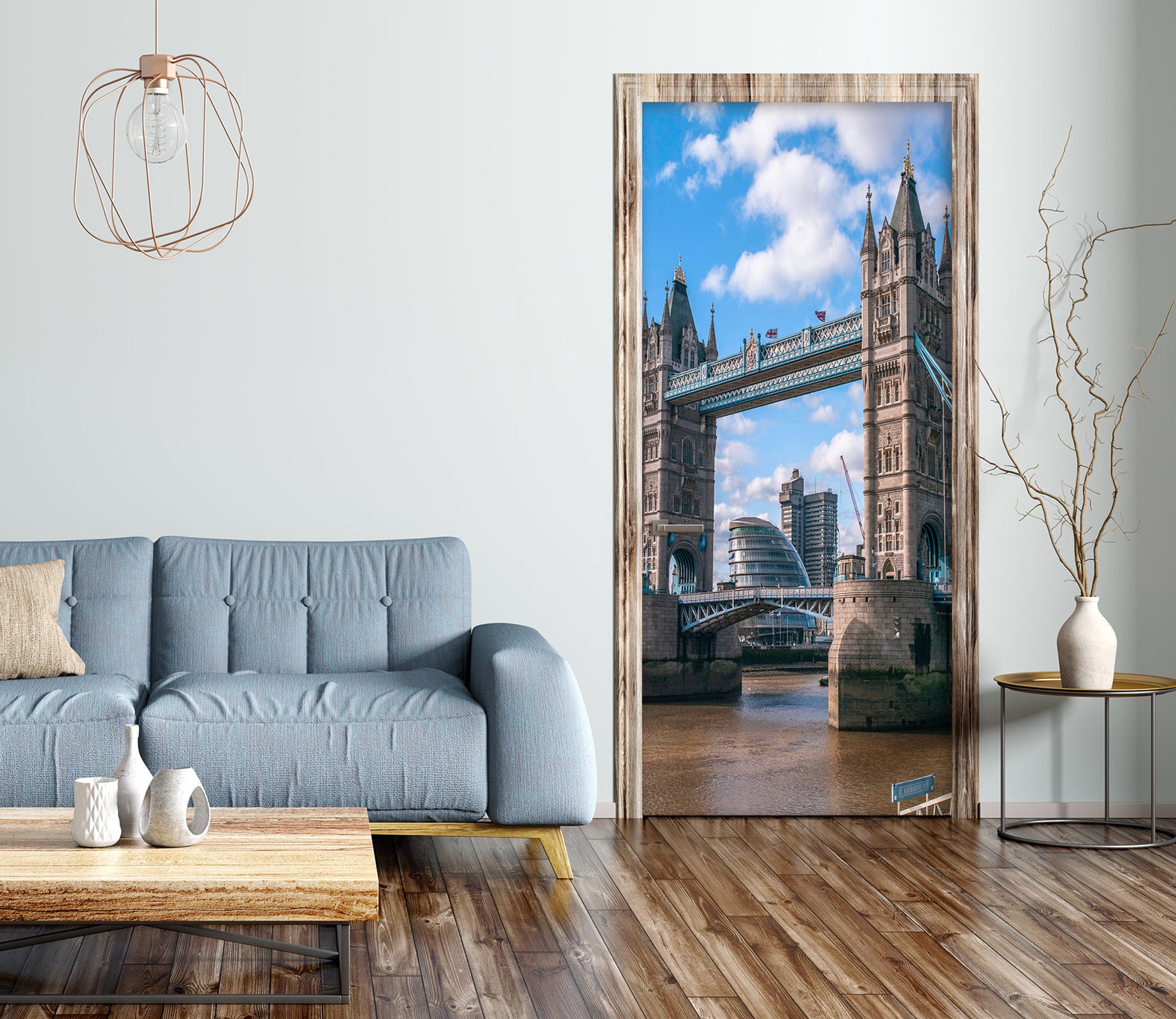 3D Building Bridge 106212 Assaf Frank Door Mural