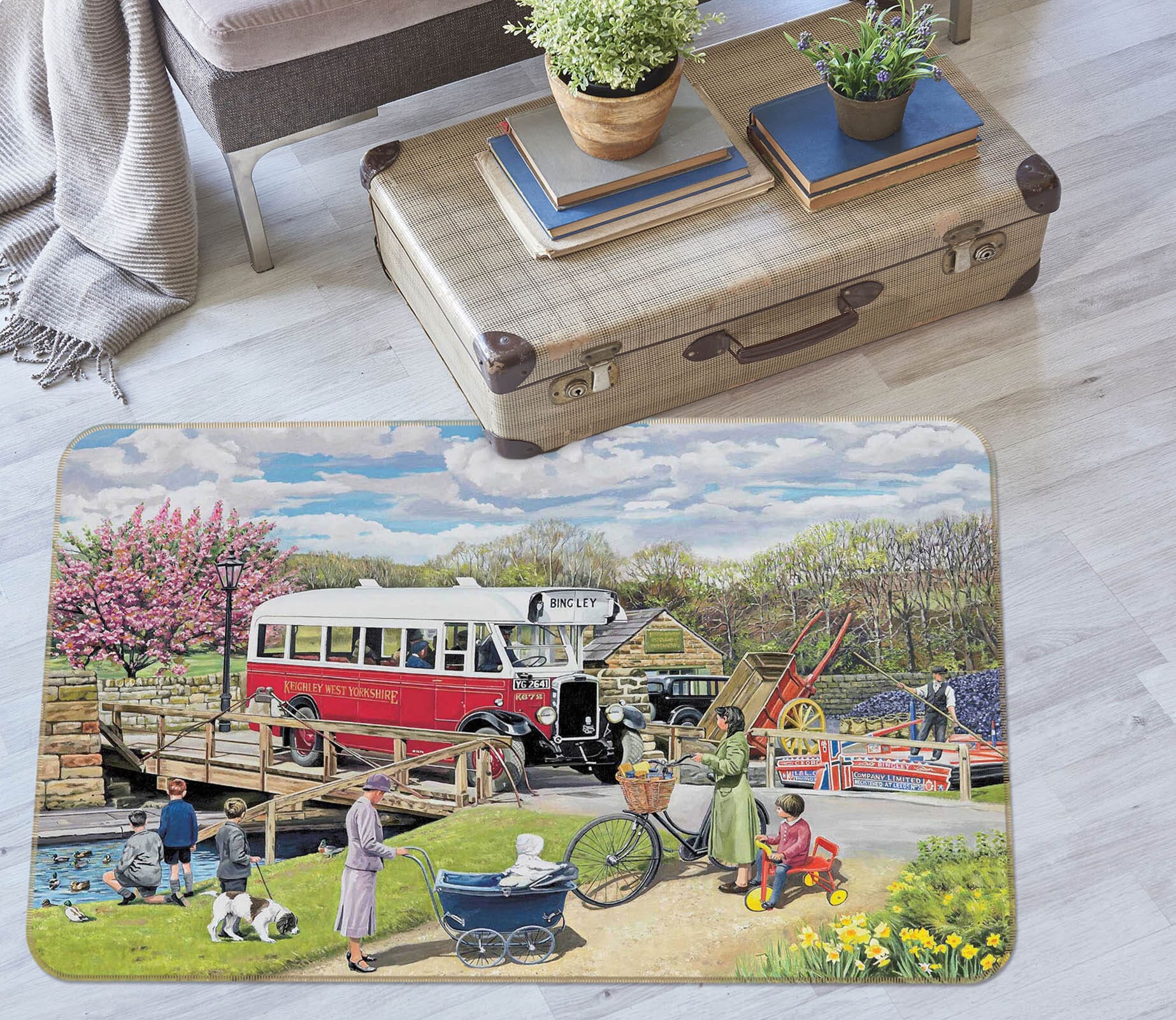 3D The Old Swing Bridge 1113 Trevor Mitchell Rug Non Slip Rug Mat Mat AJ Creativity Home 
