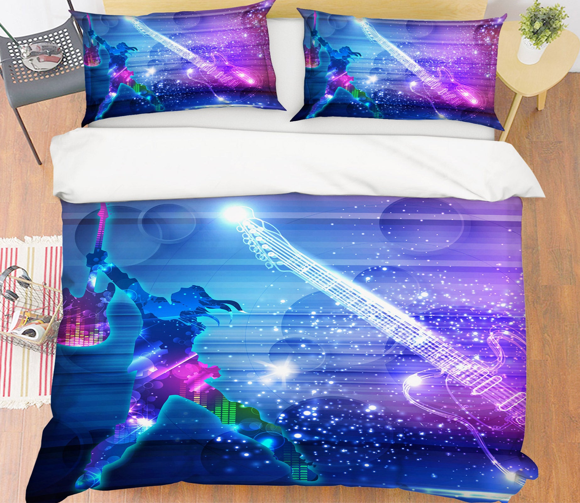 3D Electric Guitar 12042 Bed Pillowcases Quilt