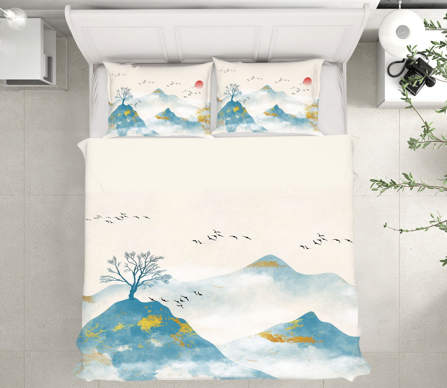 3D Mountain 13085 Bed Pillowcases Quilt