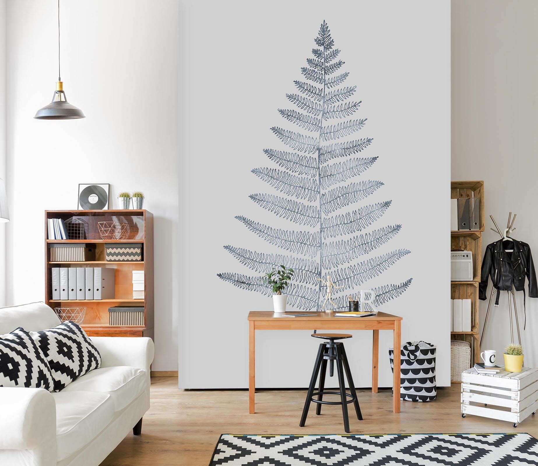 3D Silver Leaves 1418 Boris Draschoff Wall Mural Wall Murals Wallpaper AJ Wallpaper 2 