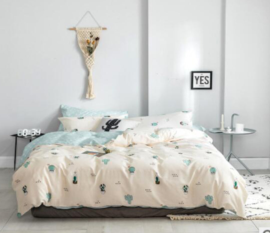 3D Cactus Potted 15027 Bed Pillowcases Quilt