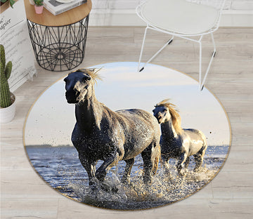 3D Horse 82235 Animal Round Non Slip Rug Mat