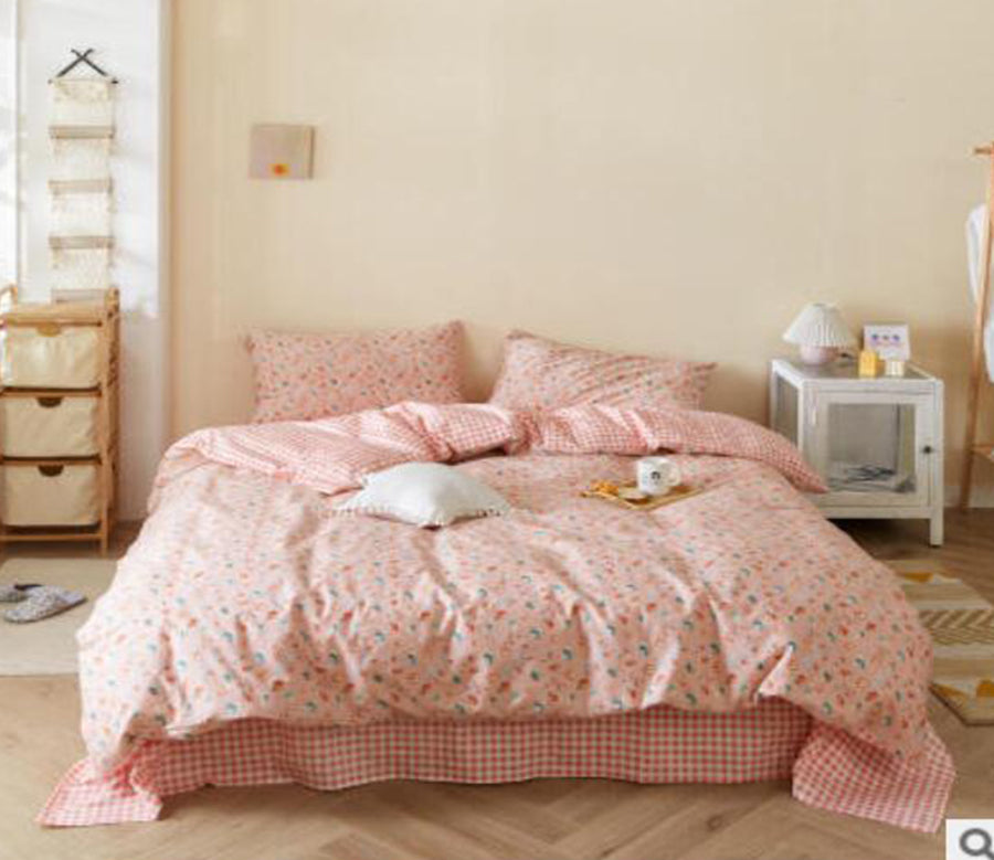 3D Pink Floral 50072 Bed Pillowcases Quilt