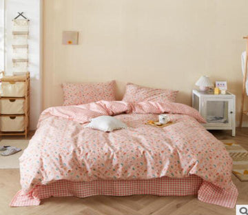 3D Pink Floral 50072 Bed Pillowcases Quilt