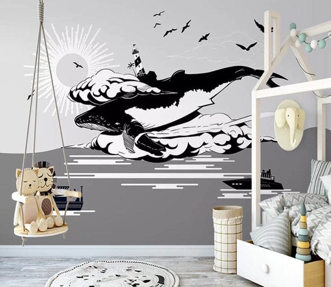 3D Big Whale 2532 Wall Murals Wallpaper AJ Wallpaper 2 