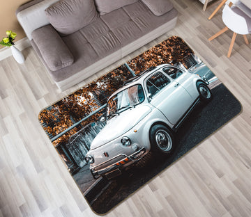 3D White Car 68060 Vehicle Non Slip Rug Mat