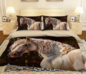 3D Curly Horse 032 Bed Pillowcases Quilt