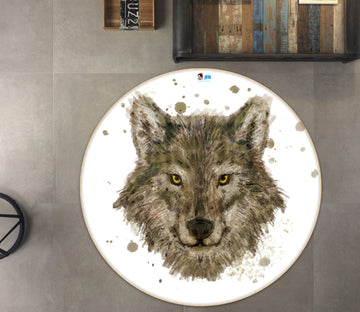 3D Wolf 74294 Round Non Slip Rug Mat