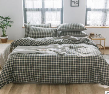 3D Black Plaid 15014 Bed Pillowcases Quilt