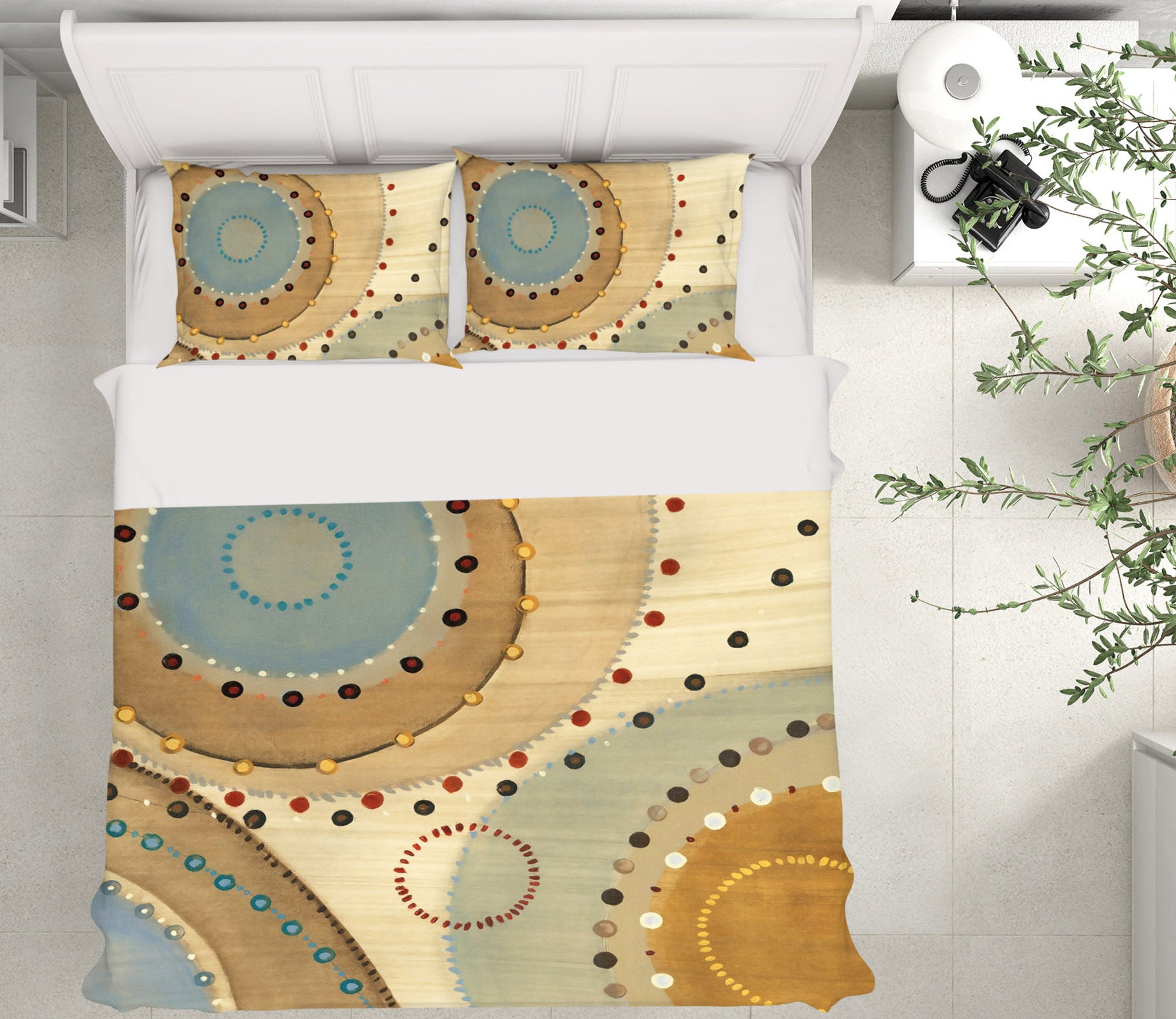 3D Brown Circle 12164 Bed Pillowcases Quilt