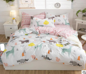 3D Colored Animals 18141 Bed Pillowcases Quilt