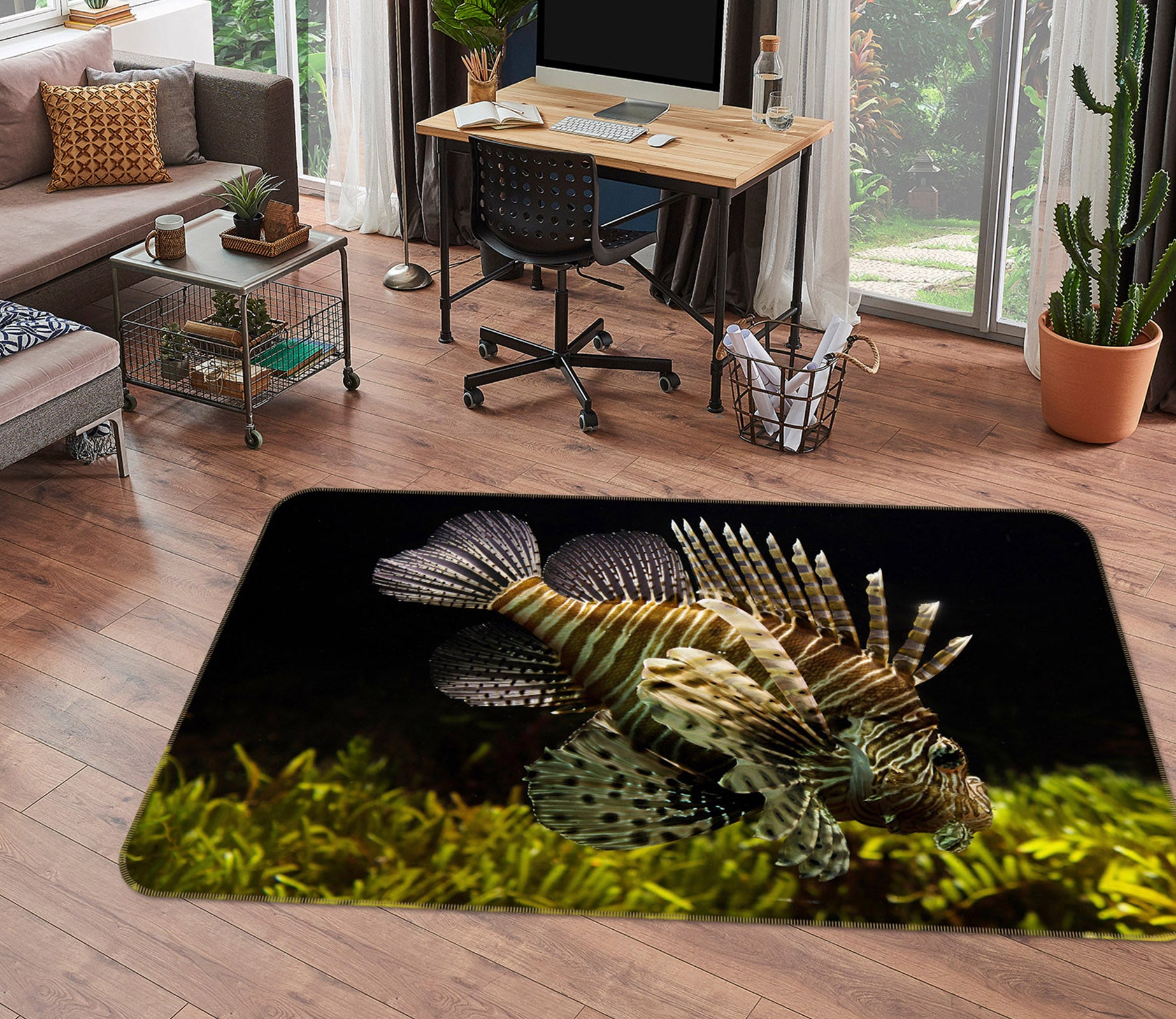 3D Fish Seaweed 106 Animal Non Slip Rug Mat