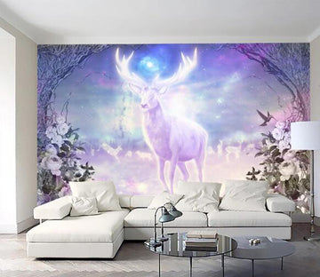 3D Purple Deer WC212 Wall Murals