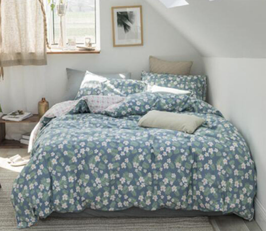 3D Blue Daisy Pattern 20226 Bed Pillowcases Quilt