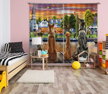 3D Dog Guard 062 Adrian Chesterman Curtain Curtains Drapes Curtains AJ Creativity Home 