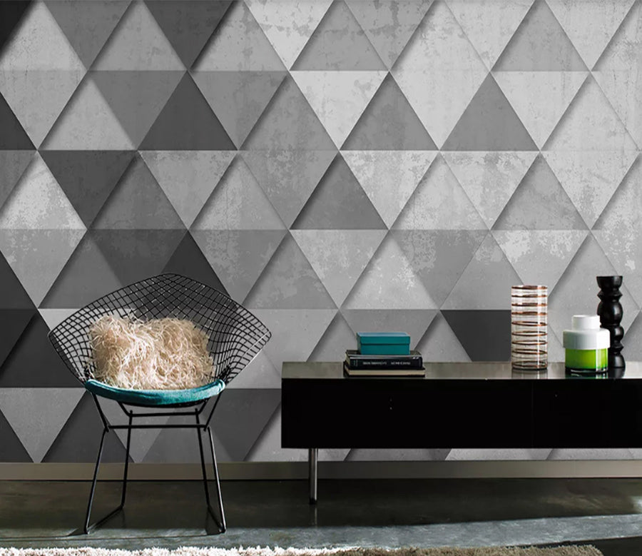 3D Black Gradient Triangle WC2028 Wall Murals