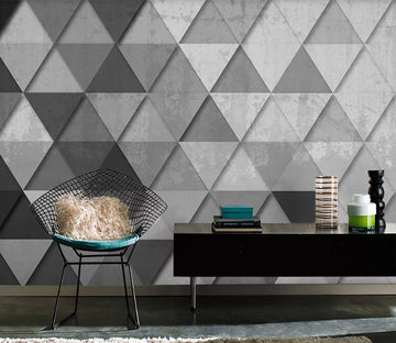 3D Black Gradient Triangle WC2028 Wall Murals