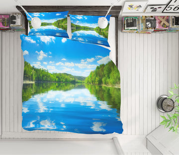 3D Sky Forest Reflection 59150 Bed Pillowcases Quilt