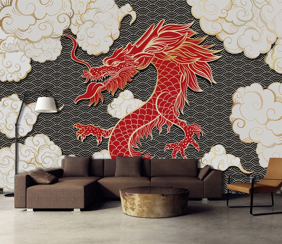 3D Red Dragon WC055 Wall Murals Wallpaper AJ Wallpaper 2 