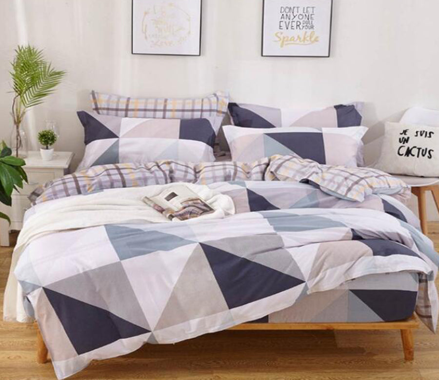3D Brown Triangle 5057 Bed Pillowcases Quilt