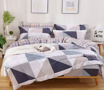 3D Brown Triangle 5057 Bed Pillowcases Quilt