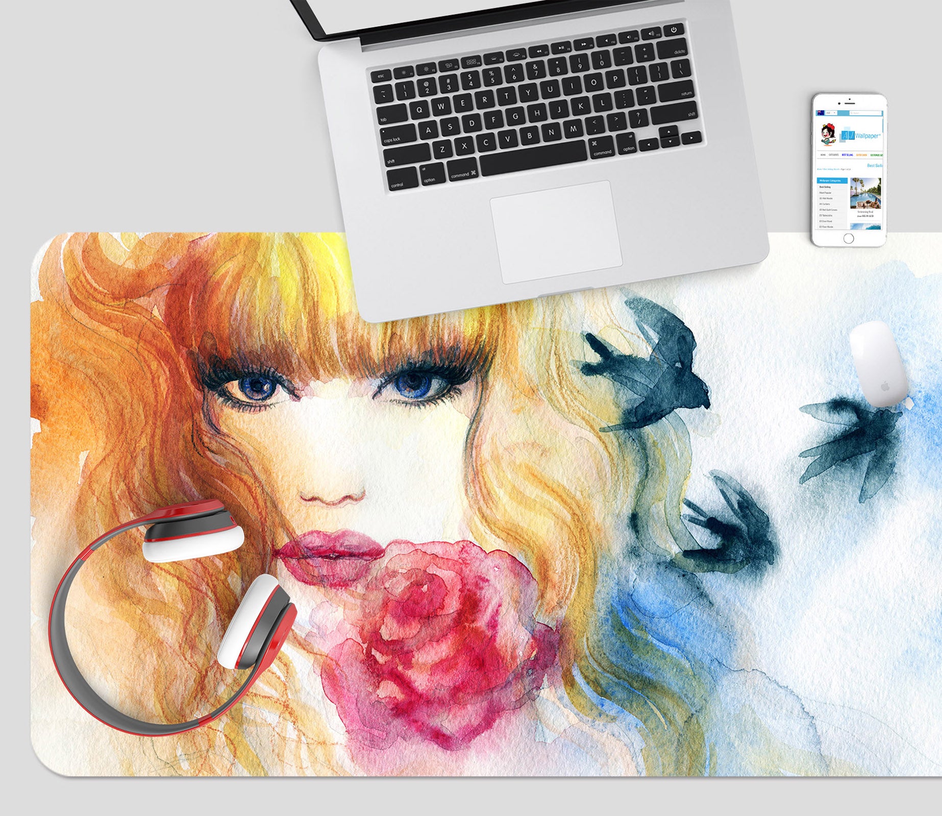3D Female Swallow 17111 Desk Mat
