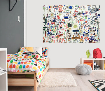 3D Wall Painting Crayon 1068 Wall Sticker