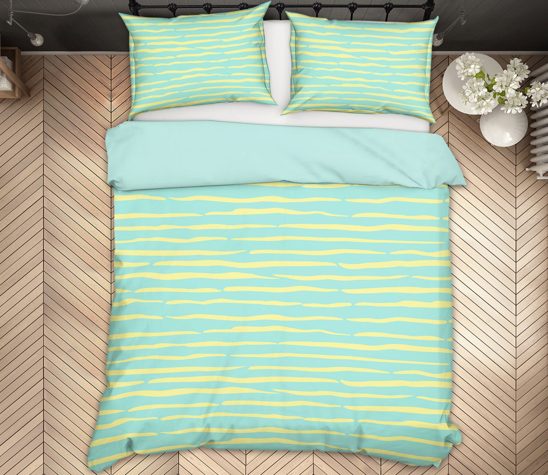 3D Green Stripe 109127 Kashmira Jayaprakash Bedding Bed Pillowcases Quilt