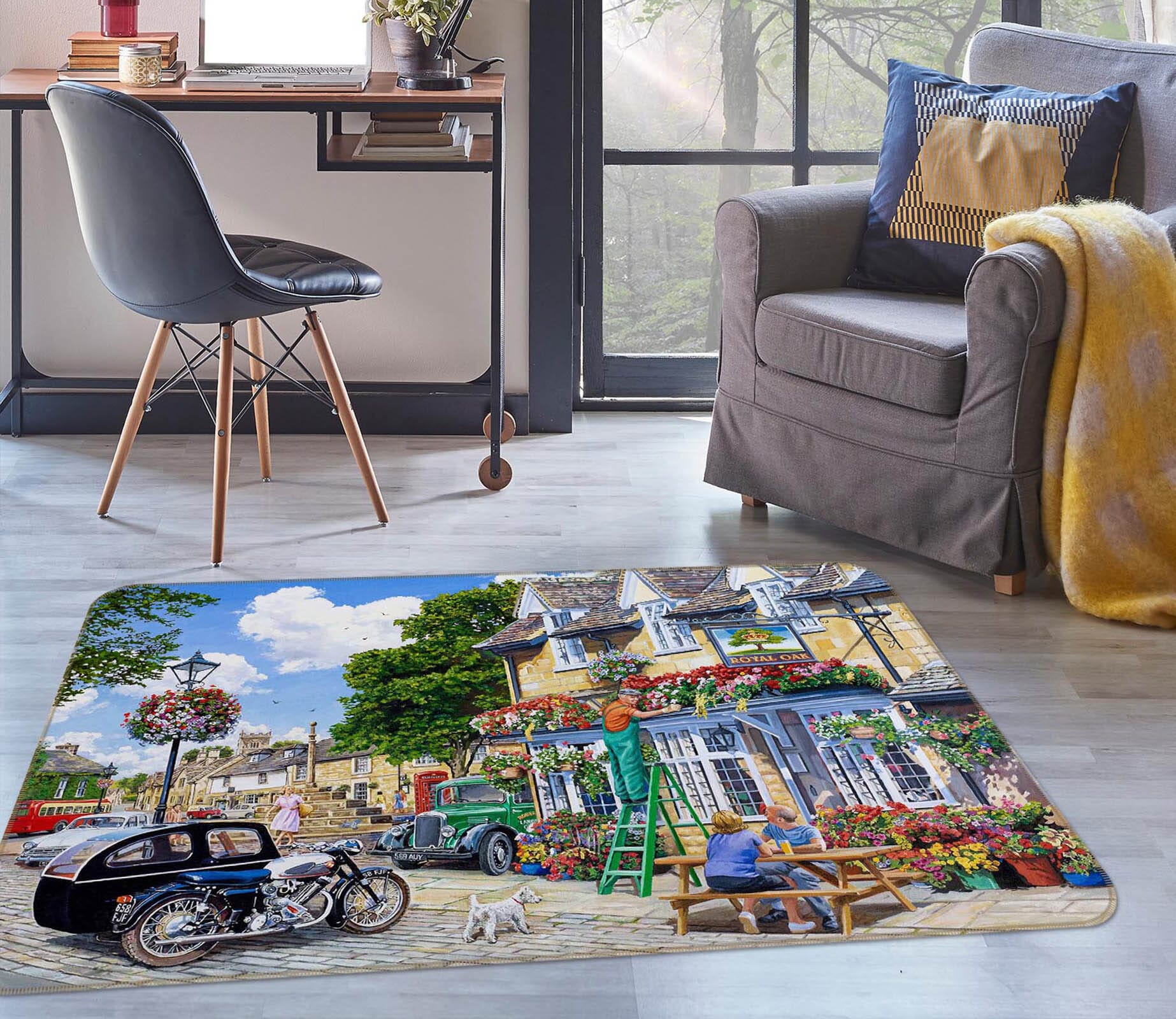 3D The Royal Oak 1117 Trevor Mitchell Rug Non Slip Rug Mat Mat AJ Creativity Home 