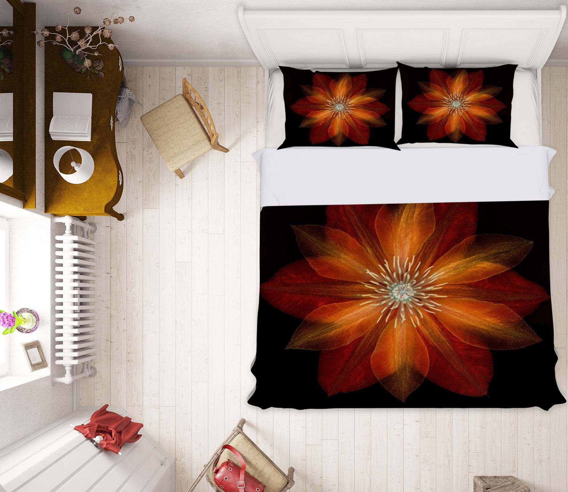 3D Fire Red Flower 2015 Assaf Frank Bedding Bed Pillowcases Quilt Quiet Covers AJ Creativity Home 