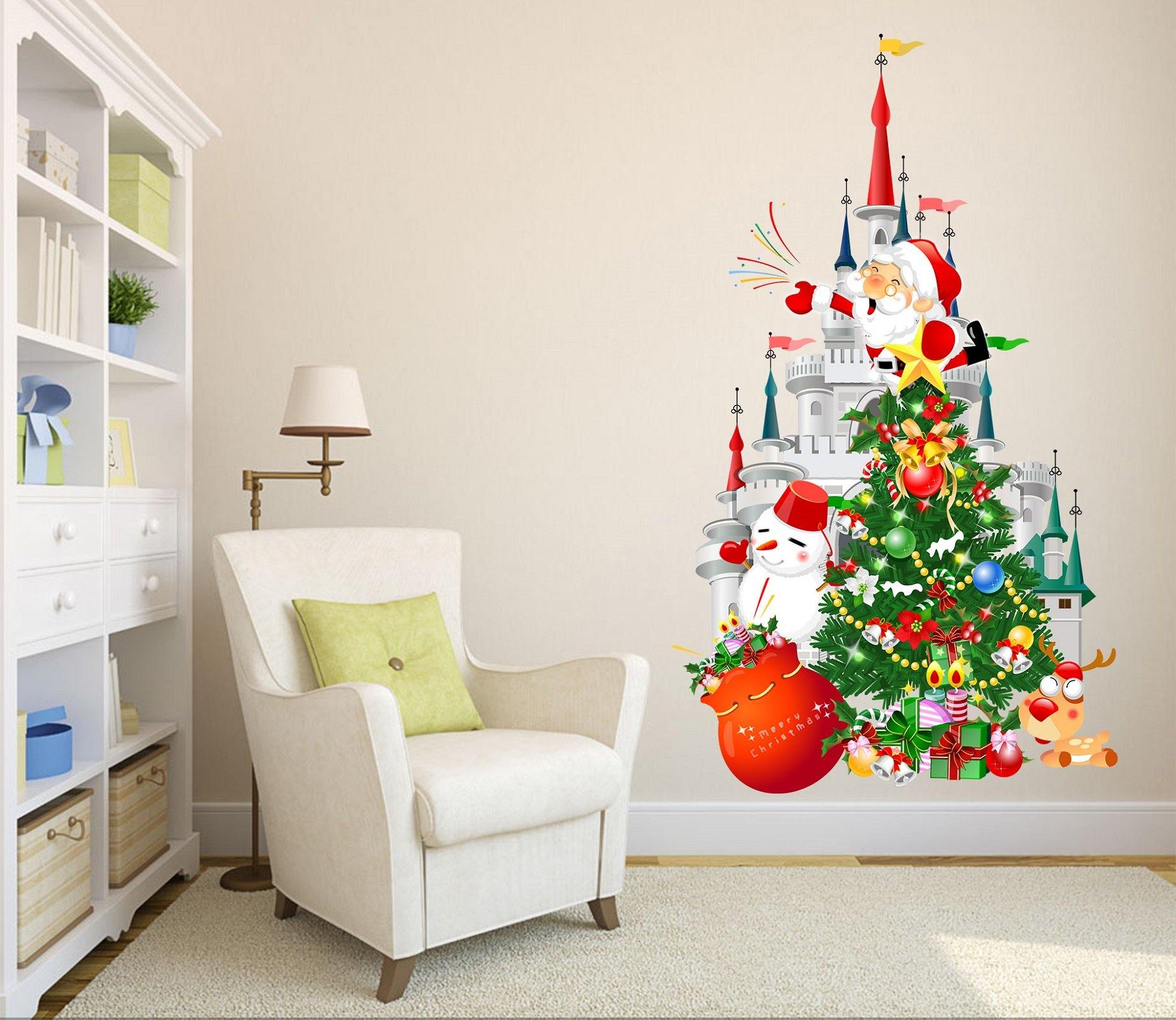 3D Castle Christmas Tree Gift 35 Wall Stickers Wallpaper AJ Wallpaper 