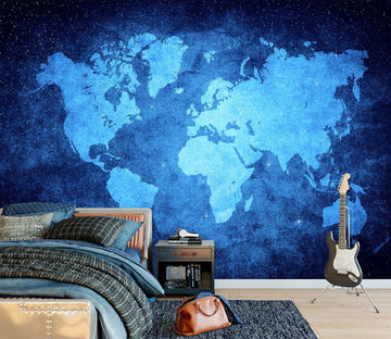 3D Blue Clouds 2029 World Map Wall Murals Wallpaper AJ Wallpaper 2 