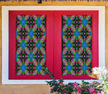 3D Daisy Pattern 374 Window Film Print Sticker Cling Stained Glass UV Block