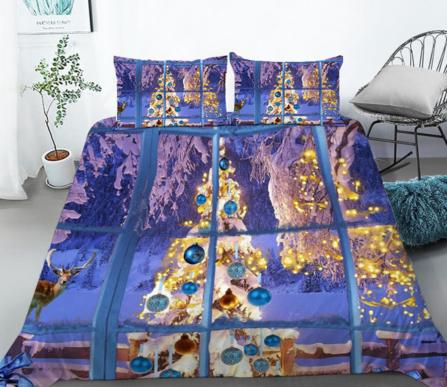 3D Christmas Tree 46028 Christmas Quilt Duvet Cover Xmas Bed Pillowcases
