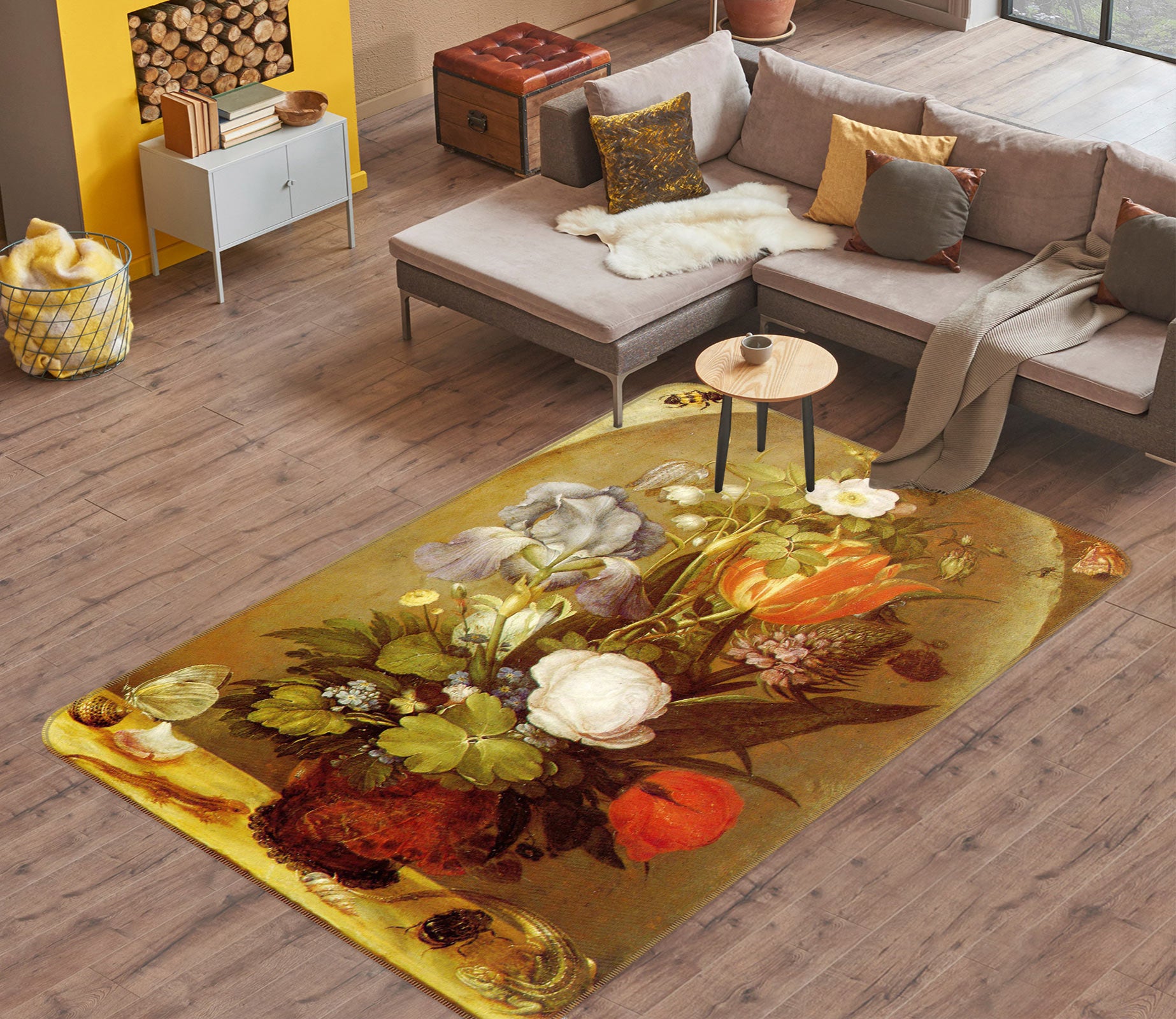 3D Vase Flowers 76212 Non Slip Rug Mat