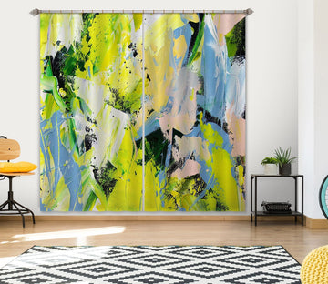 3D Yellow Pattern 253 Allan P. Friedlander Curtain Curtains Drapes Curtains AJ Creativity Home 