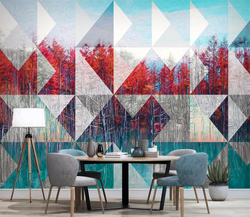 3D Red Forest 2535 Wall Murals