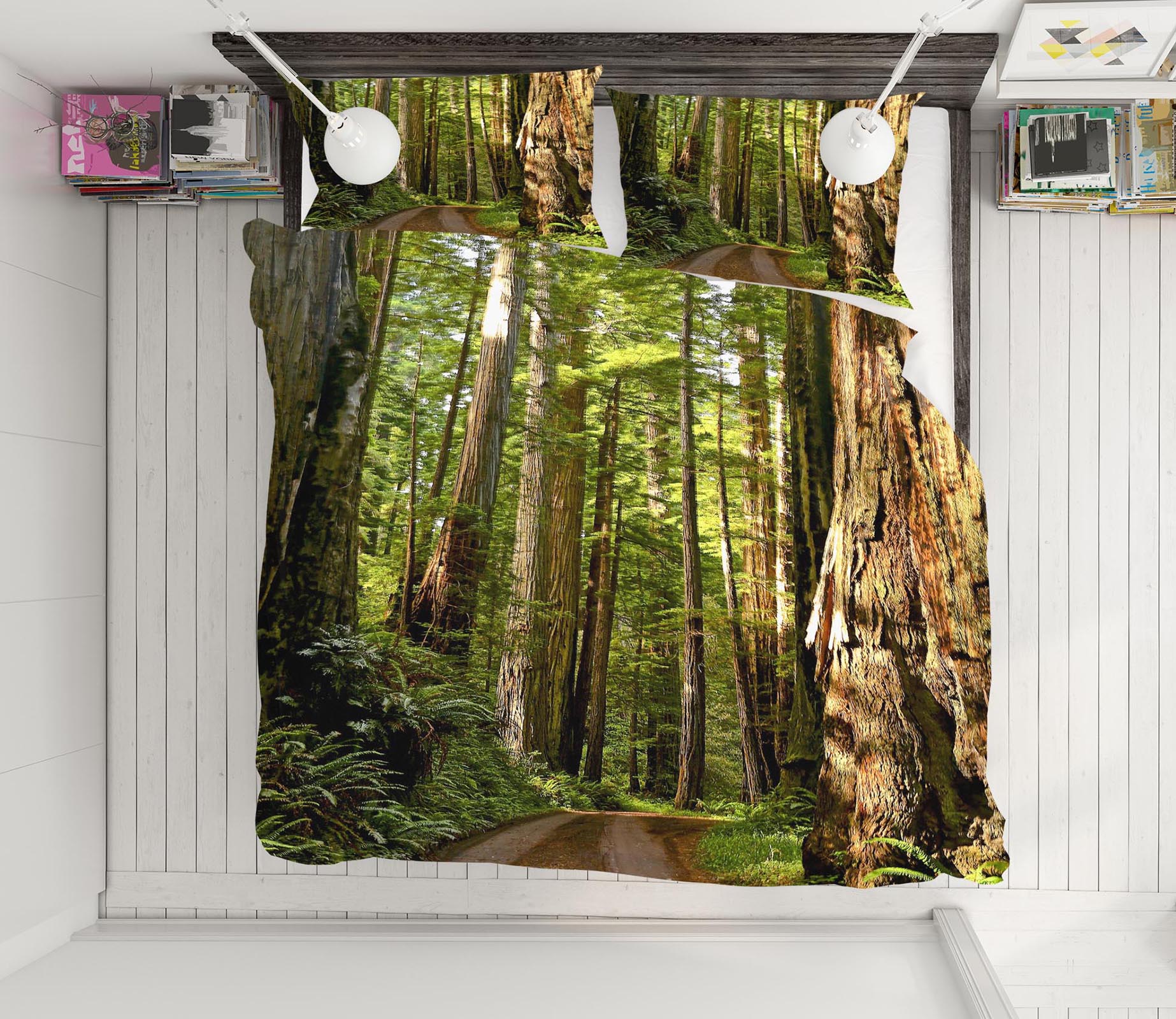 3D Forest Trees 8672 Kathy Barefield Bedding Bed Pillowcases Quilt