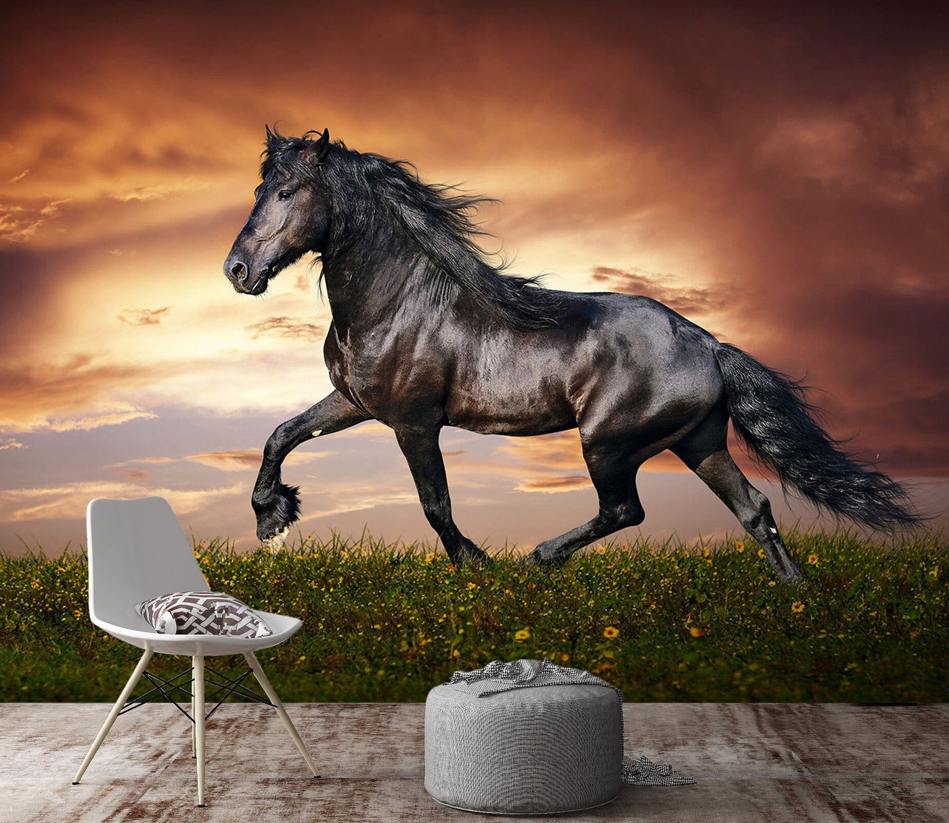 3D Strong Black Horse 305 Wall Murals Wallpaper AJ Wallpaper 2 