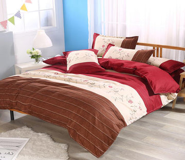 3D Brown And Red Color Matching 1161 Bed Pillowcases Quilt