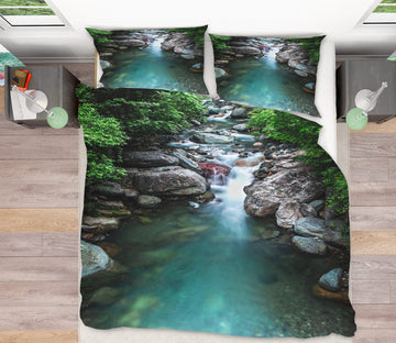 3D Stone Water 16133 Bed Pillowcases Quilt